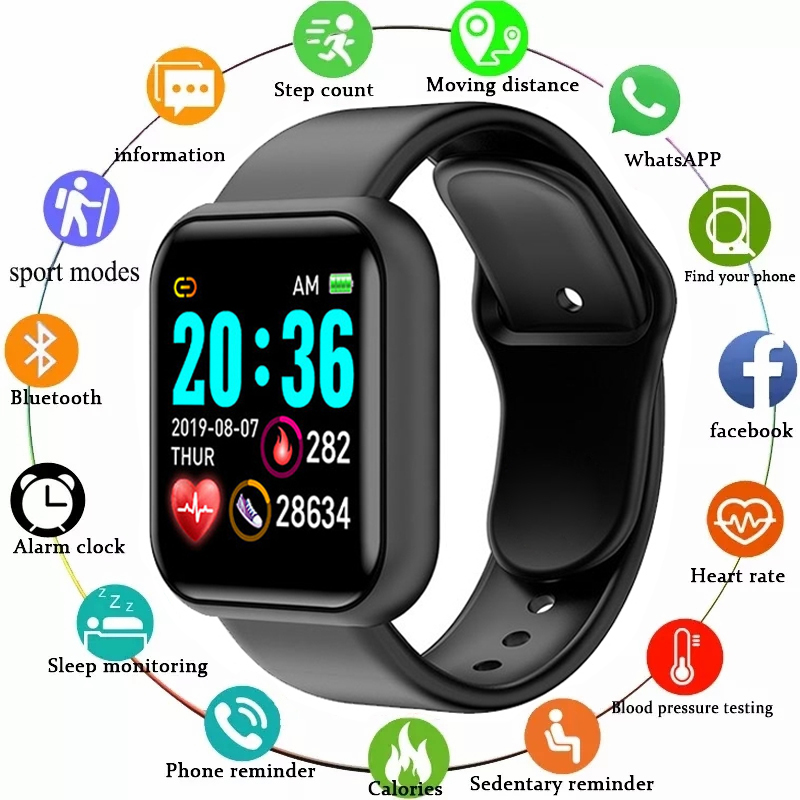 Smartwatch X12 - Y68 Smart Uhr Männer Frauen Herzfrequenz
