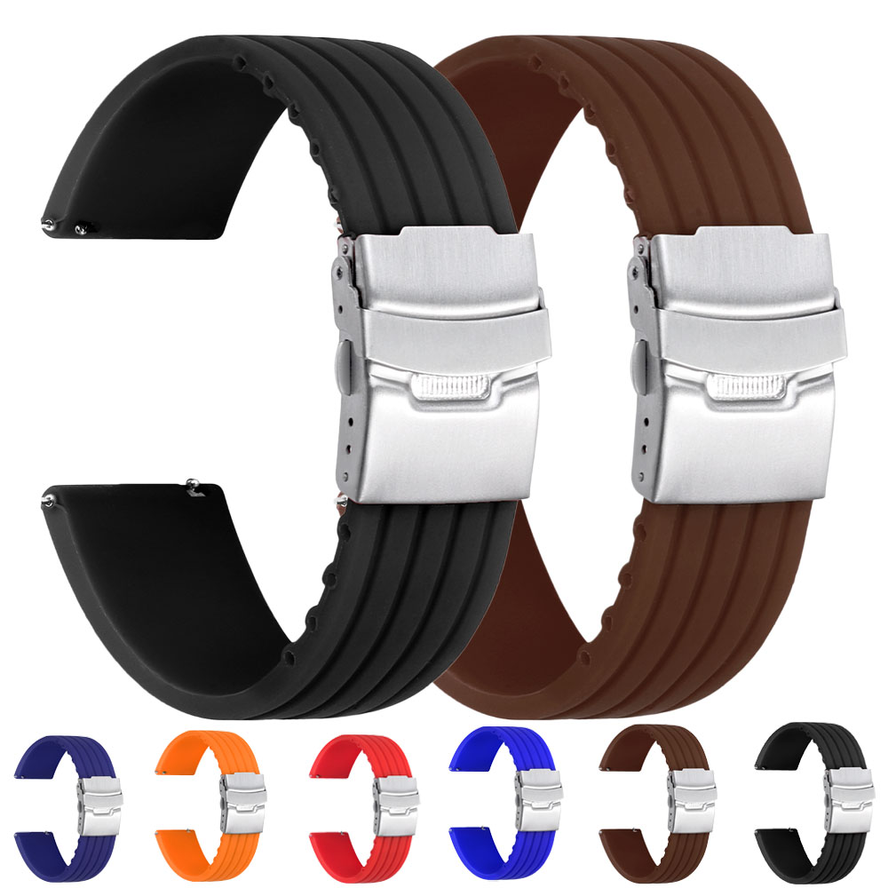Fossil Smartwatch Accessories - 18/20/22/24mm Schnellverschluss Silikon-Uhrenarmband für Huawei Watch