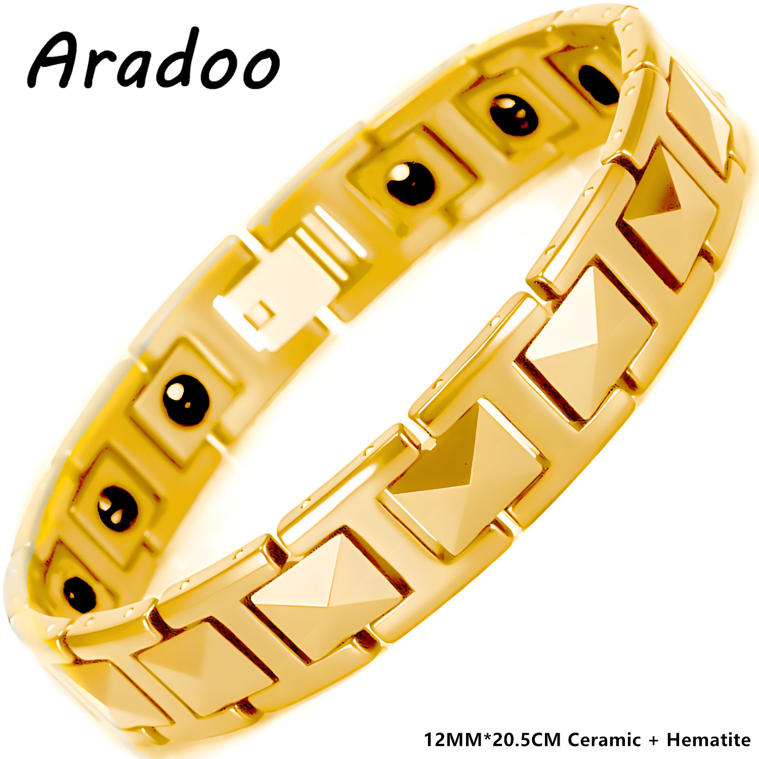 Ceramic Link Bracelet - ARADOO Premium-Keramikarmband für Herren mit Pyramiden-Design,