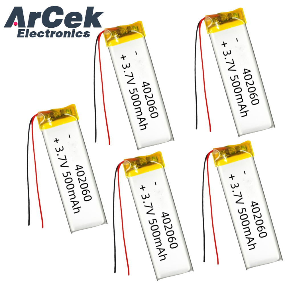 Smartwatch Headset - 5PCS 3,7 V 500mAh 402060 Lipo