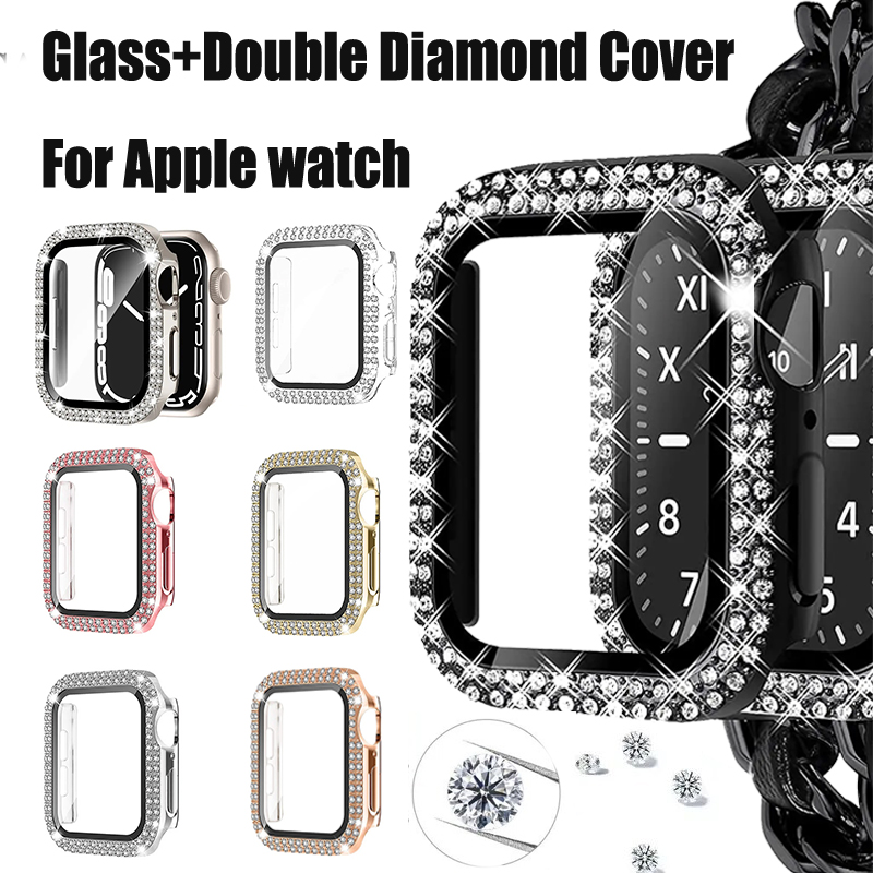 Smartwatch Band Accessories - Glas + Diamant-Abdeckung für Apple Watch-Gehäuse