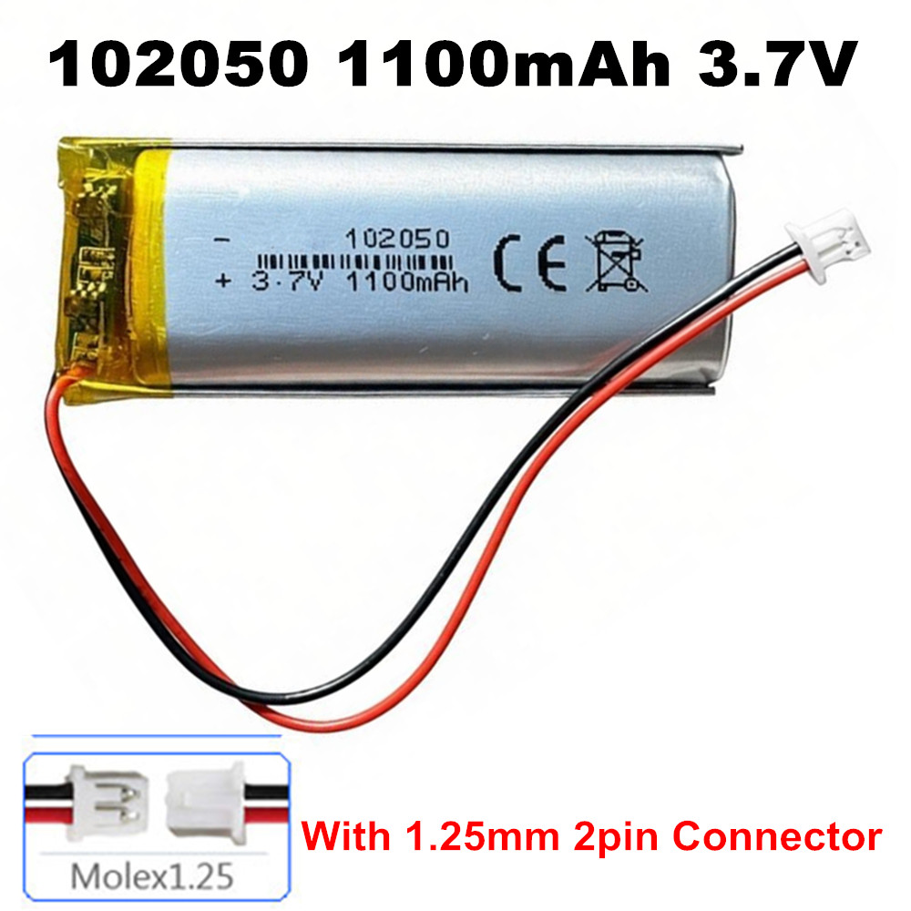 Smartwatch Headset - 102050 3,7V 1100mAh Mit JST 1,25mm
