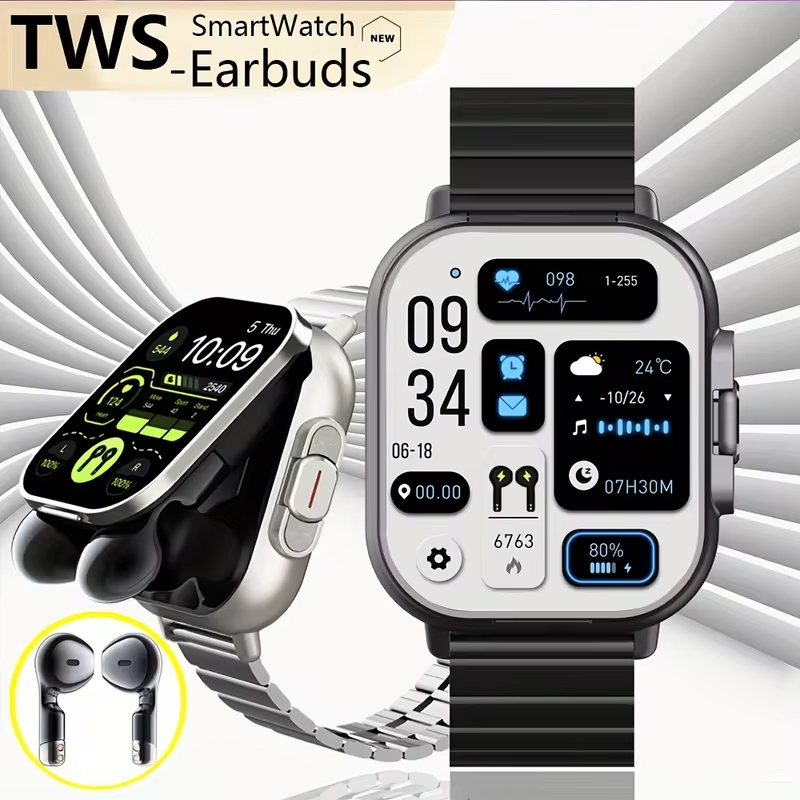 Smartwatch Headset - NFC Smart Watch TWS 2-in-1-Headset Bluetooth-Anruf