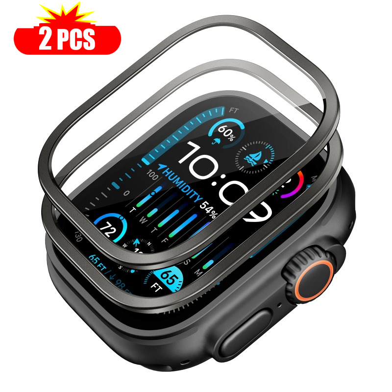 Watch Case Bumper - 2 Stück gehärtetes Glas für Apple