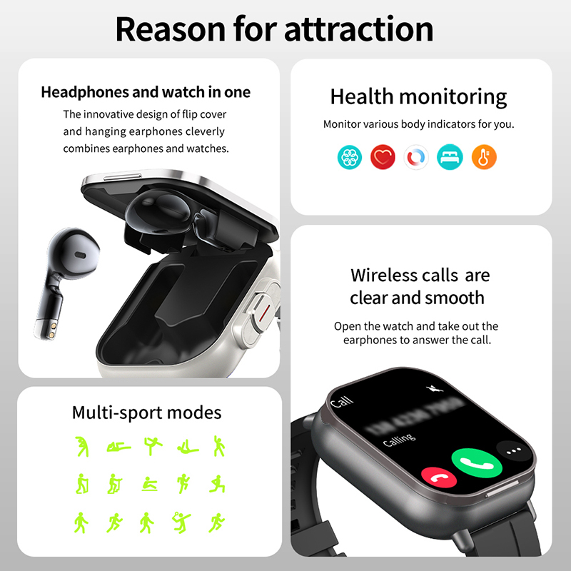 Neue TWS 2-in-1 Smartwatch mit – Smartwatch Headset Bewertung und Preis