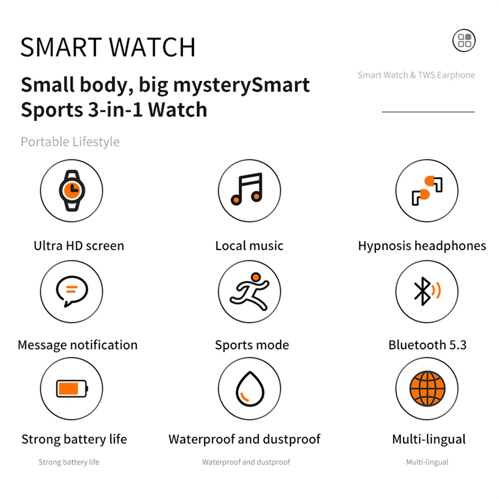 TWS Bluetooth-Headset Musikwie – Smartwatch Headset Bewertung und Preis